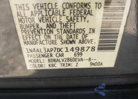 2013 Nissan Altima 2.5 Sl z USA, uszkodzony, nr VIN 1N4AL3AP7DC149878